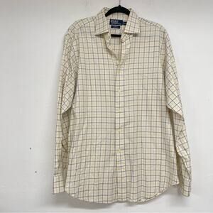 Polo by Ralph Lauren Beige and Blue Plaid Shirt
